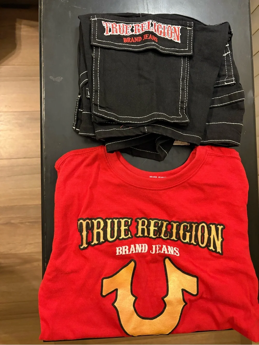 True Religion Red Short Sleeve Tee with Bold Logo